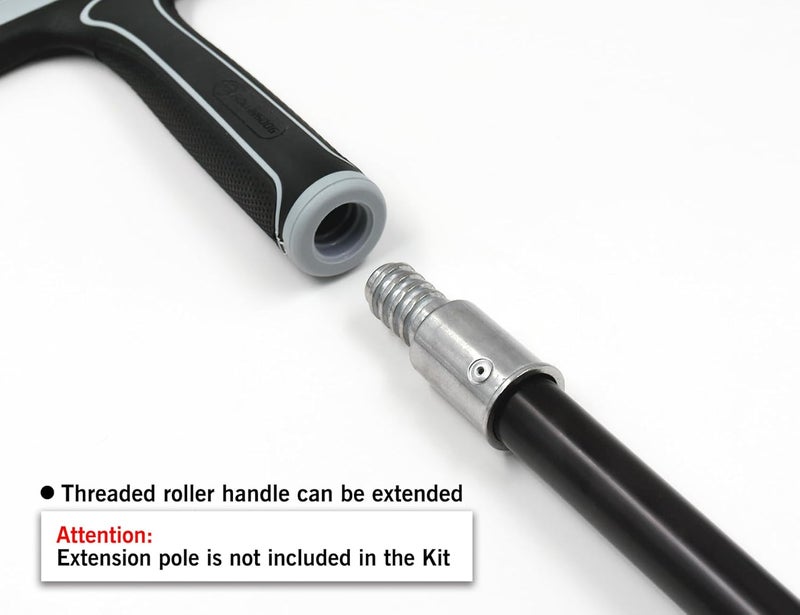 Rolling Dog 24 Inch Taping Knife - Drywall Taping Knife,Threaded End Can be Attached to Extension Pole,Stainless Steel Blade,Ideal for Skimming and Smoothing Walls and Ceilings - Image 3